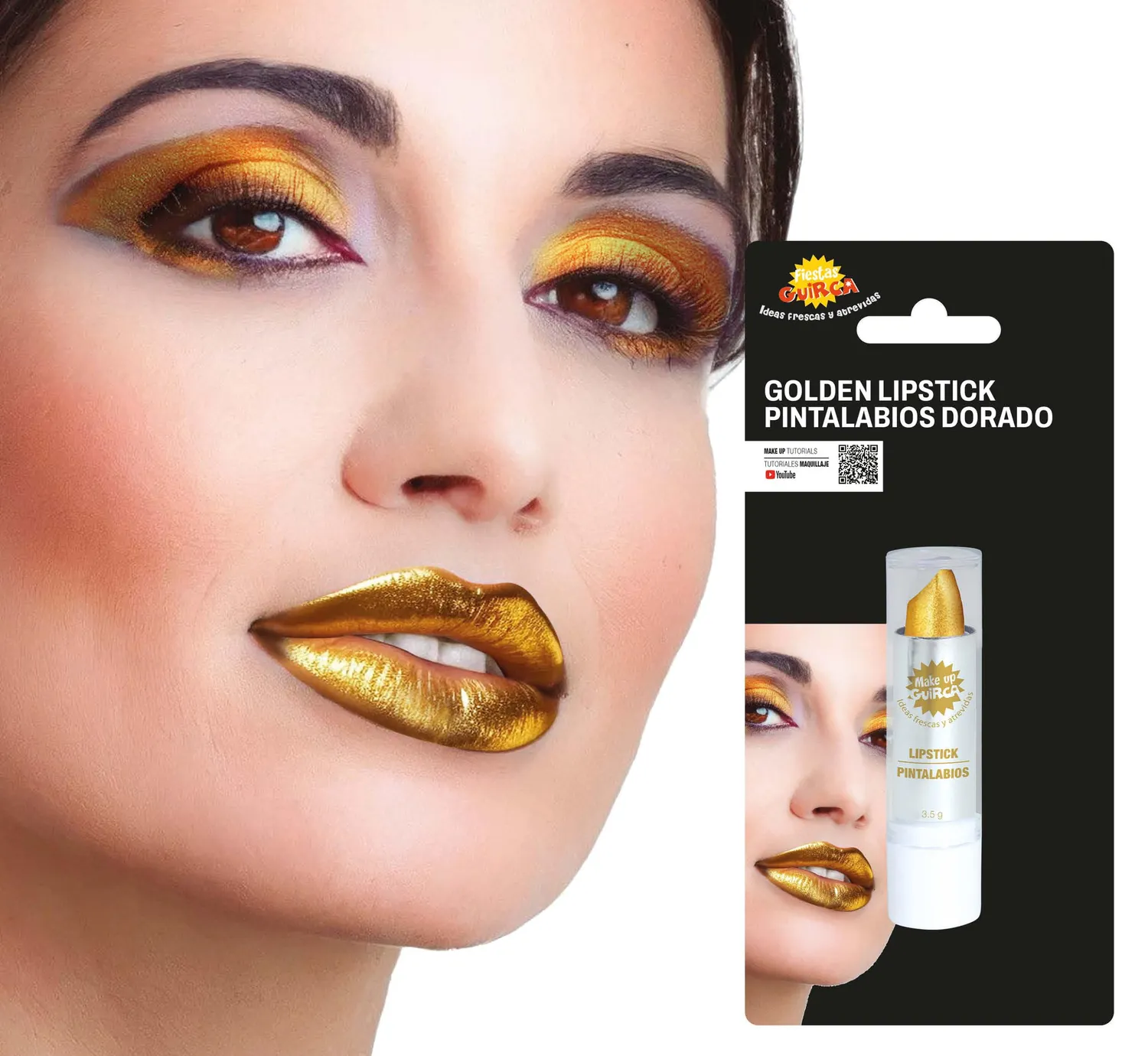 Guirca Rossetto Nero Metallizzato Trucco Carnevale