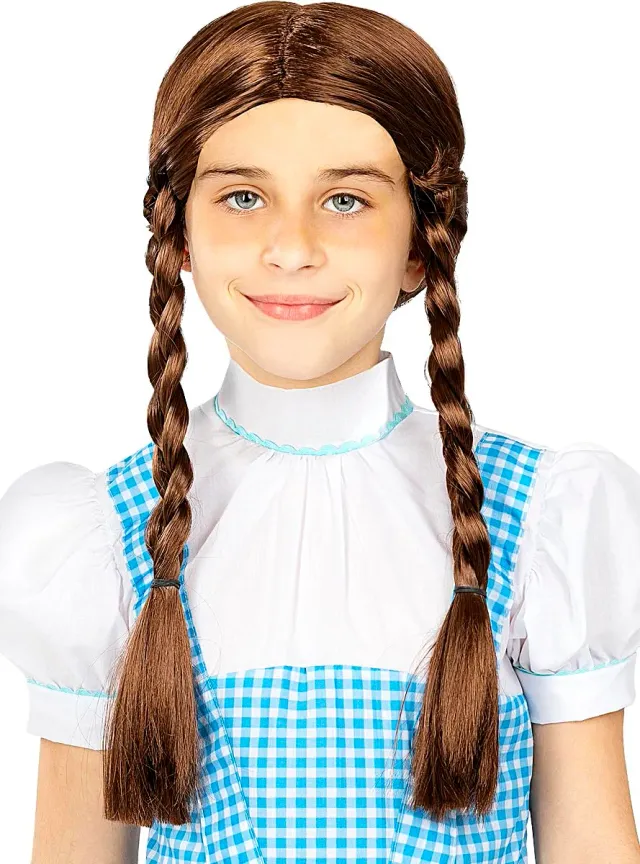 Funidelia Dorothy Mago di Oz parrucca bambina trecce castane