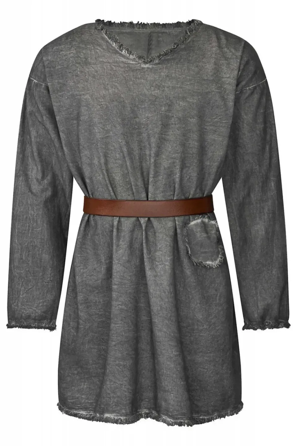 La Bottega di Merlino Tunica Grigia Used Look costume cotone