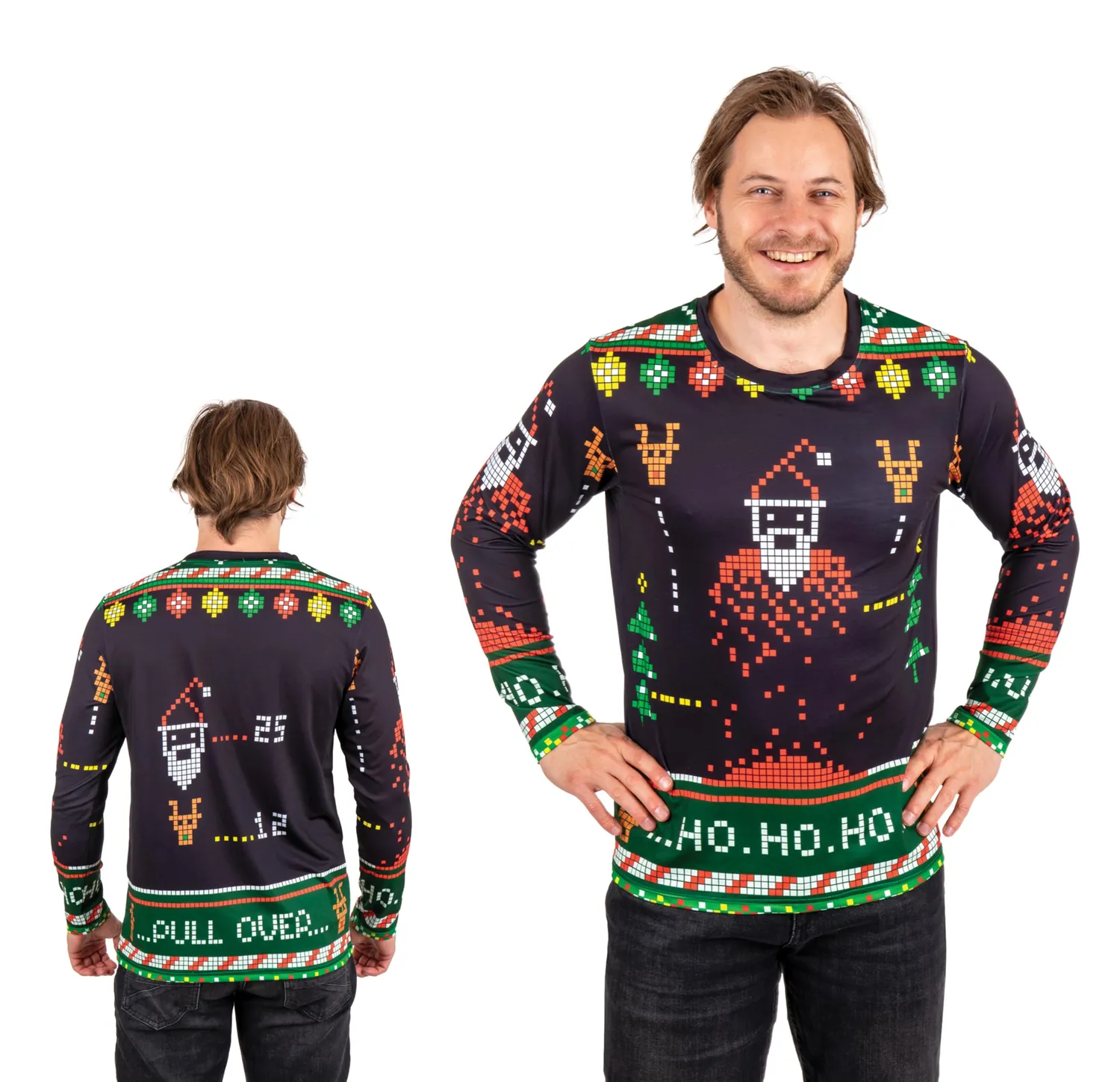 P'tit Clown maglietta Natale Super Babbo Natale verde L-XL