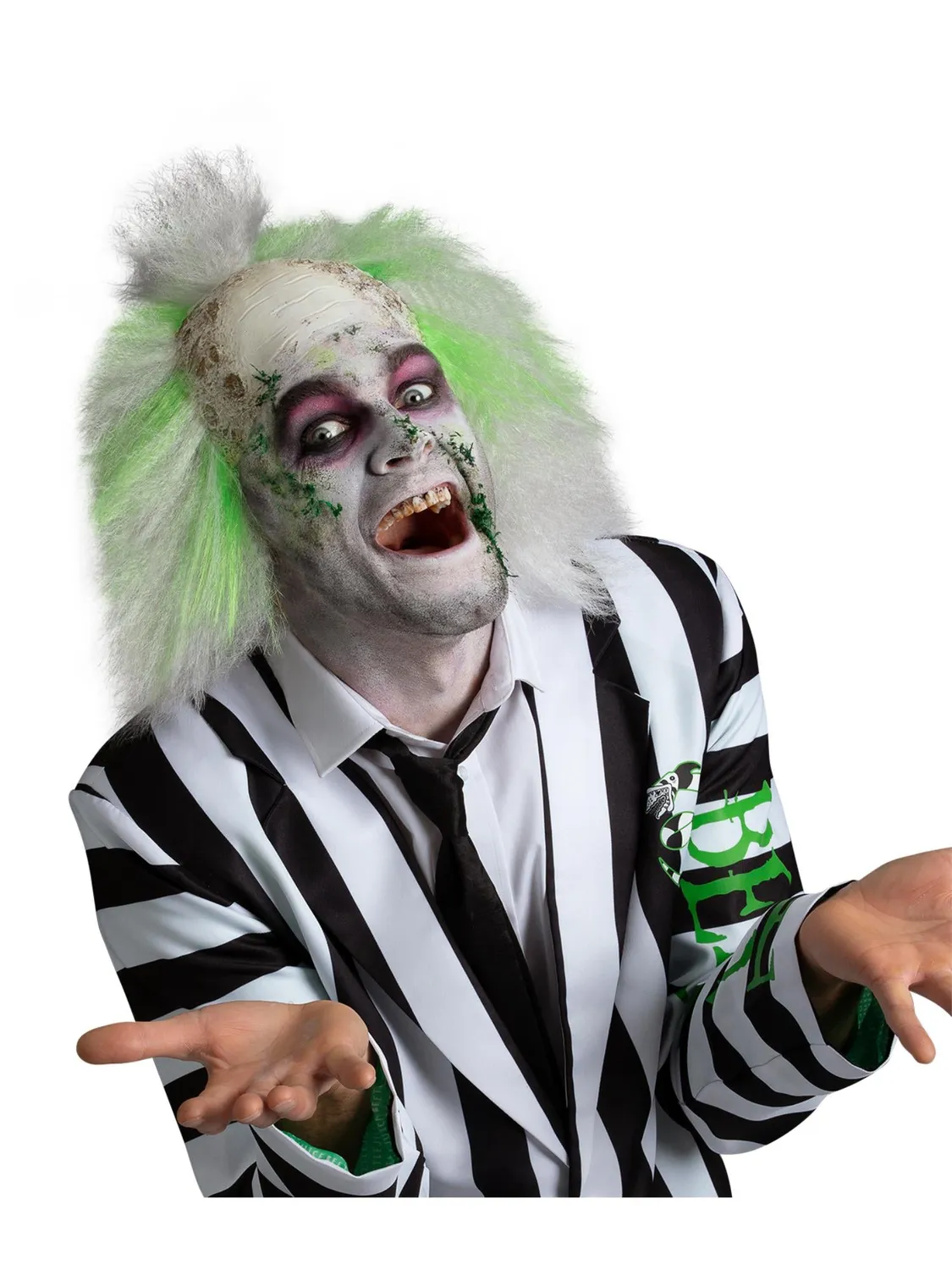 Smiffys Beetlejuice parrucca uomo verde-bianca ufficiale