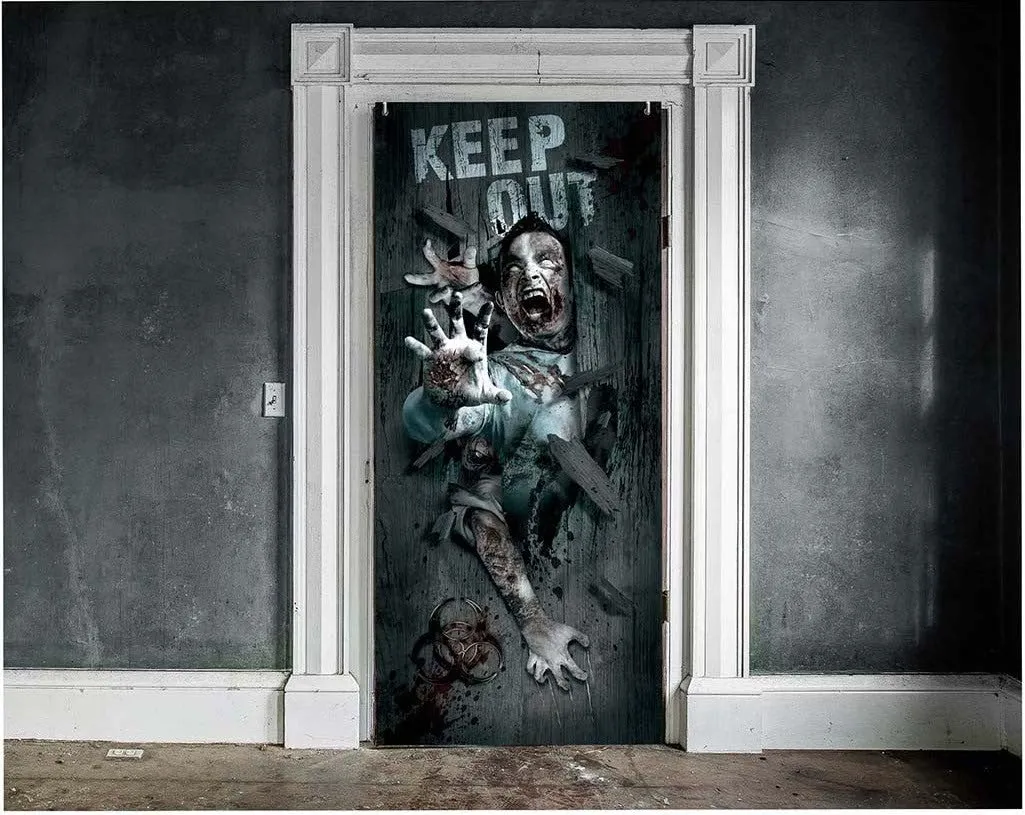 Guirca decorazione porta Halloween Strega Sorpresa 80x180 cm in tessuto