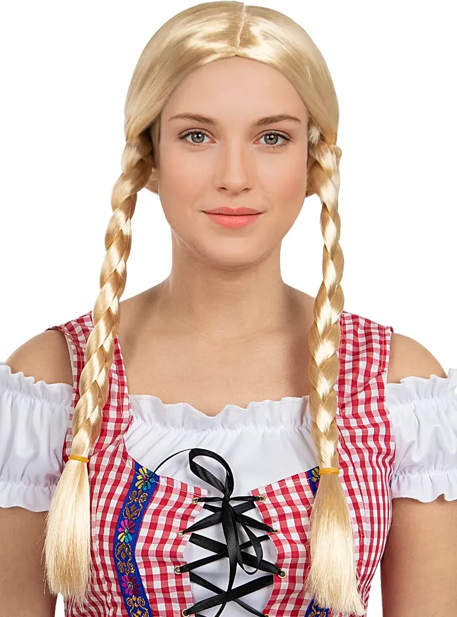 Funidelia Parrucca Oktoberfest Tirolese Gialla Donna Treccine