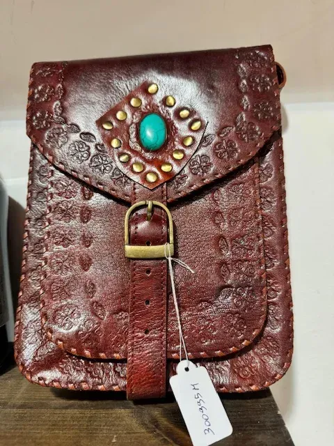 La Bottega di Merlino Sorceress borsa pelle turchese 25x18 cm