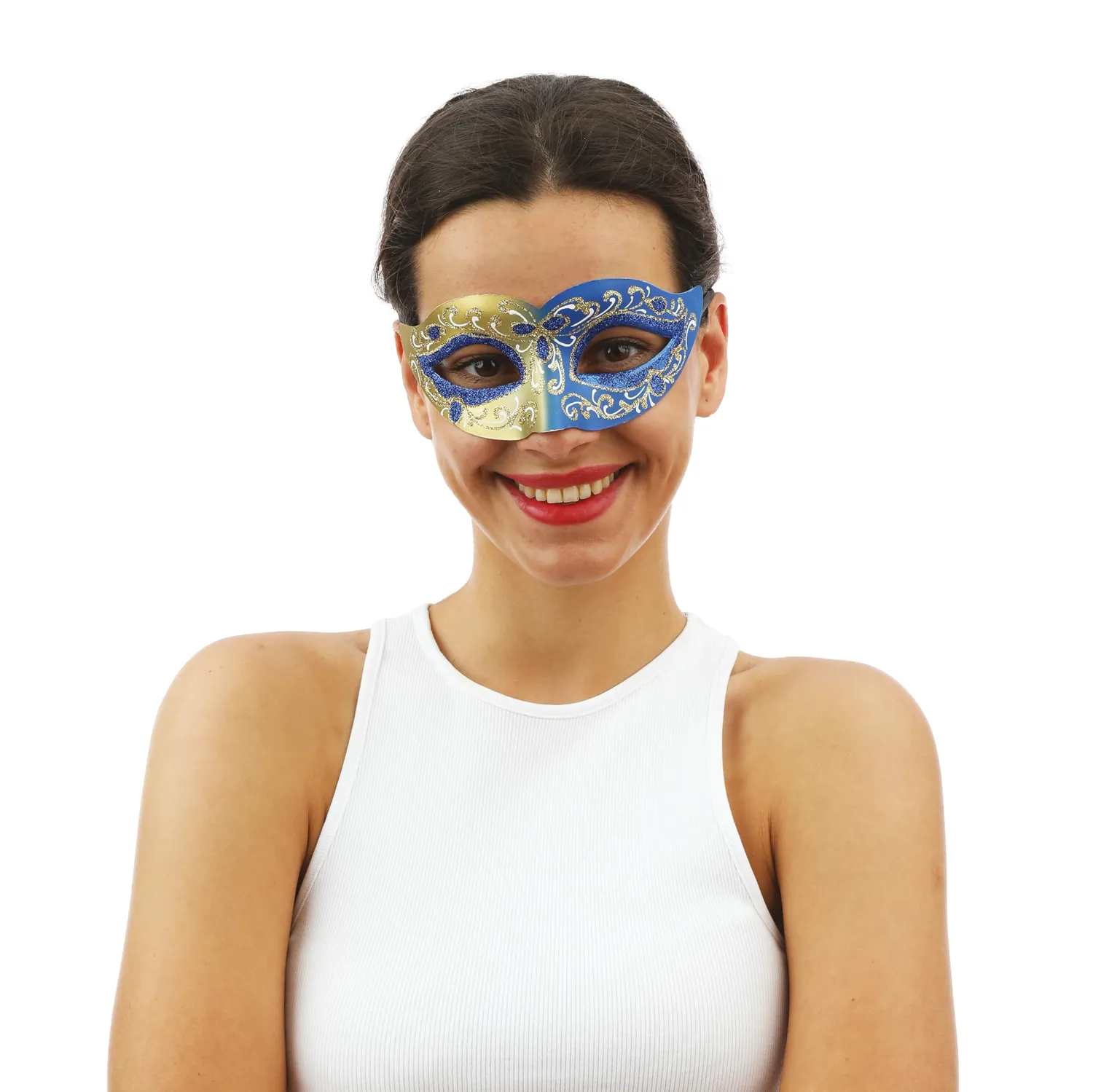 P'tit Clown 23402 maschera veneziana blu e oro