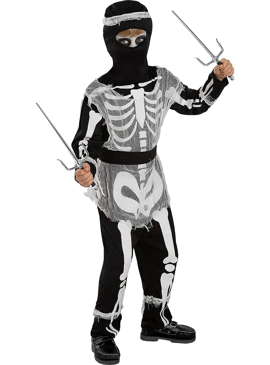 Funidelia ninja scheletro zombie costume bambino nero