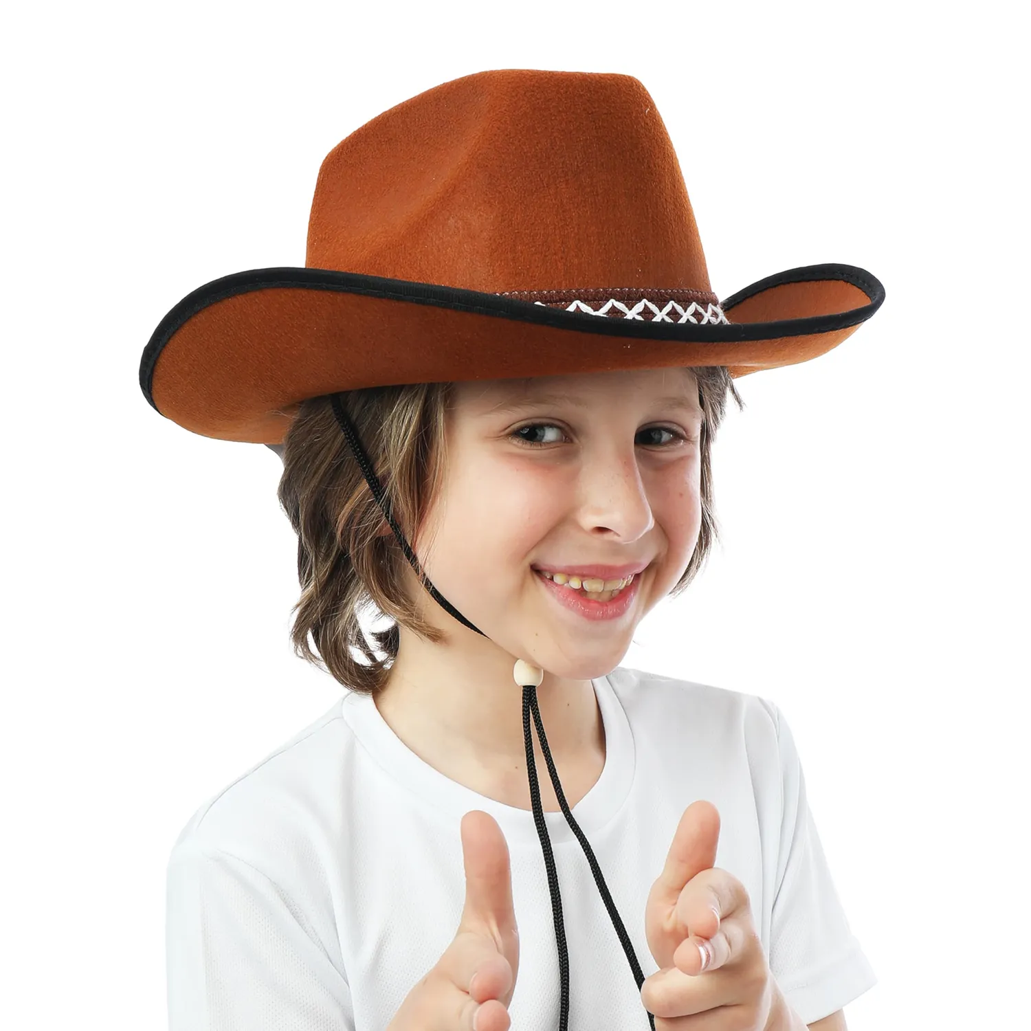P'tit Clown 11235 Cappello Cowboy Bambino Marrone in Feltro