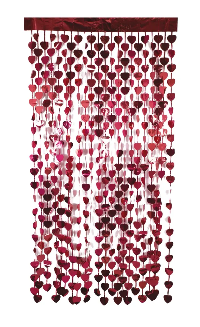 P'tit Clown tenda lamé cuori rossa 2 m decorazione