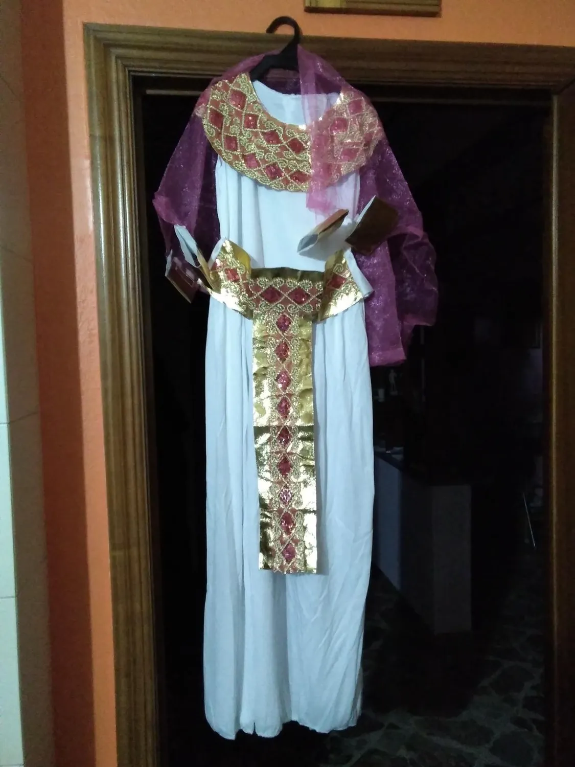 Guirca Egiziana costume bambina 10-12 anni bianco oro