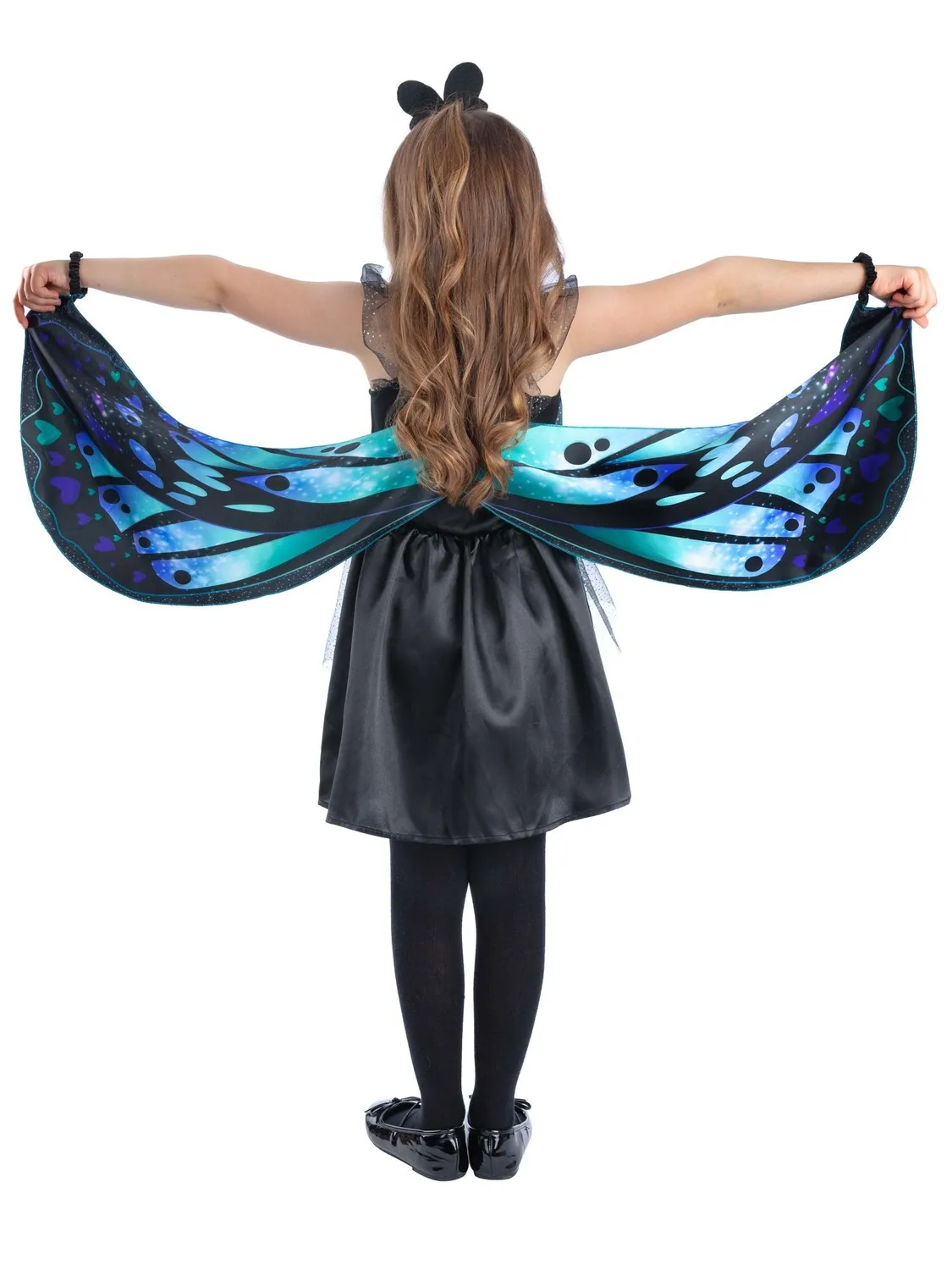Smiffys Dark Butterfly costume bambina M 7-9 ali nere