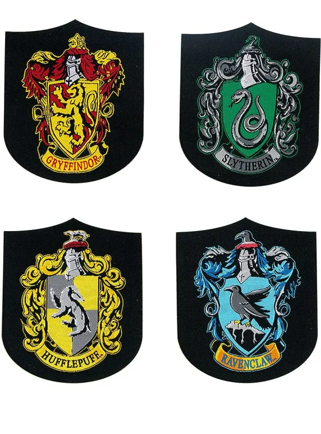 Funidelia Harry Potter set 4 toppe termoadesive marroni