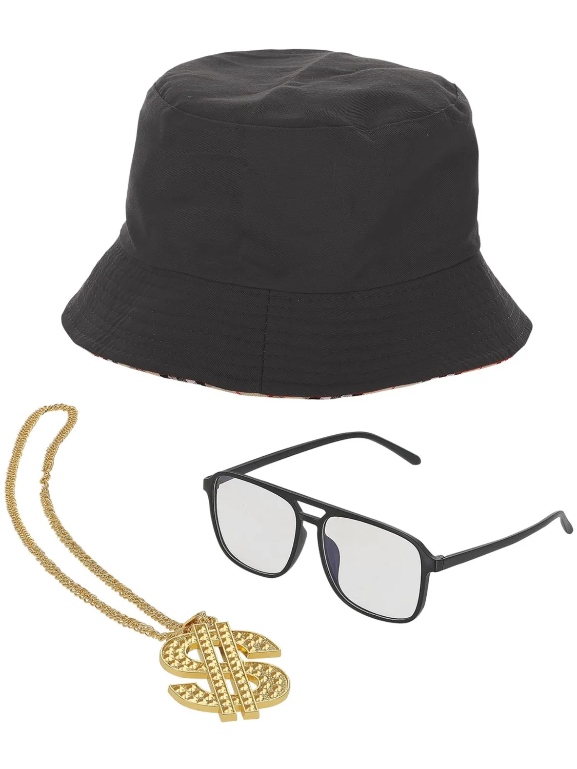 Smiffys 90s kit rapper adulto cappello catena occhiali