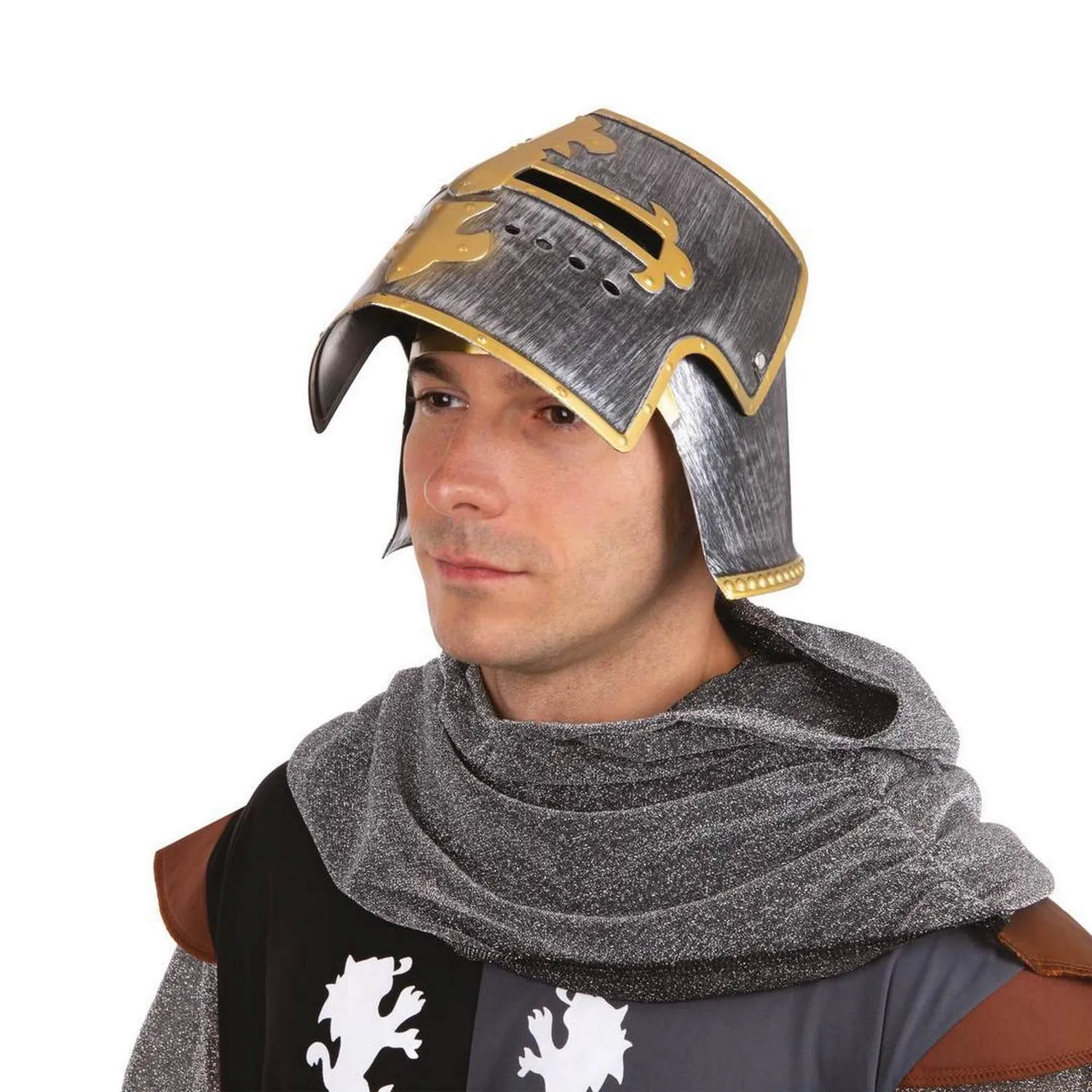 P'tit Clown Casco Cavaliere Grigio Oro Adulto