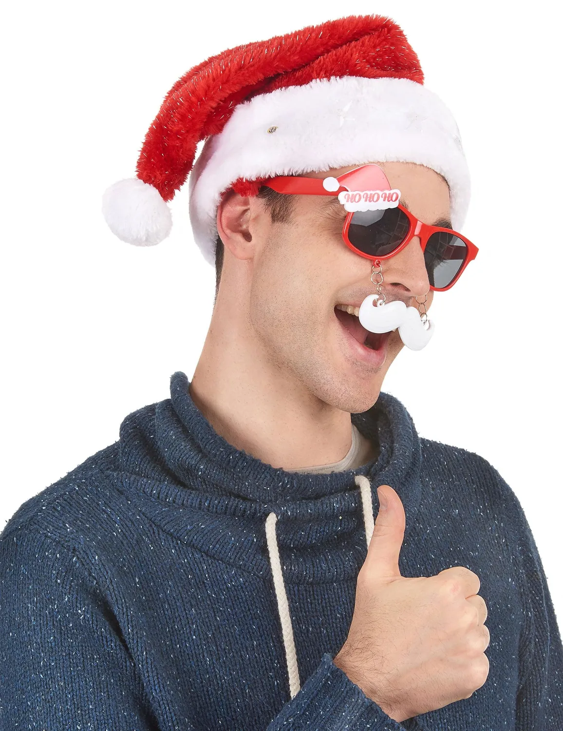 P'tit Clown Cappello Babbo Natale Adulto Luminoso con Stelline