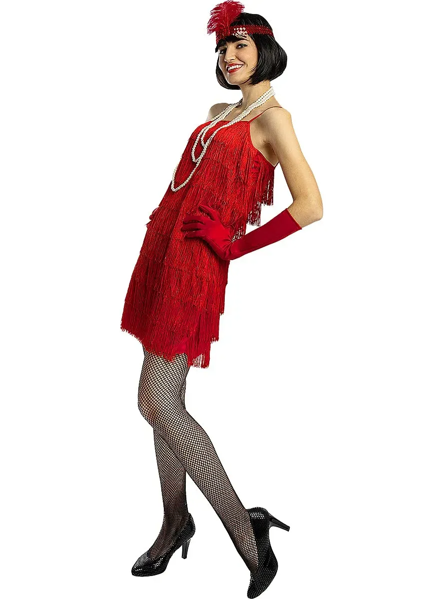 Funidelia Charleston anni 20 vestito donna rosso taglia XS