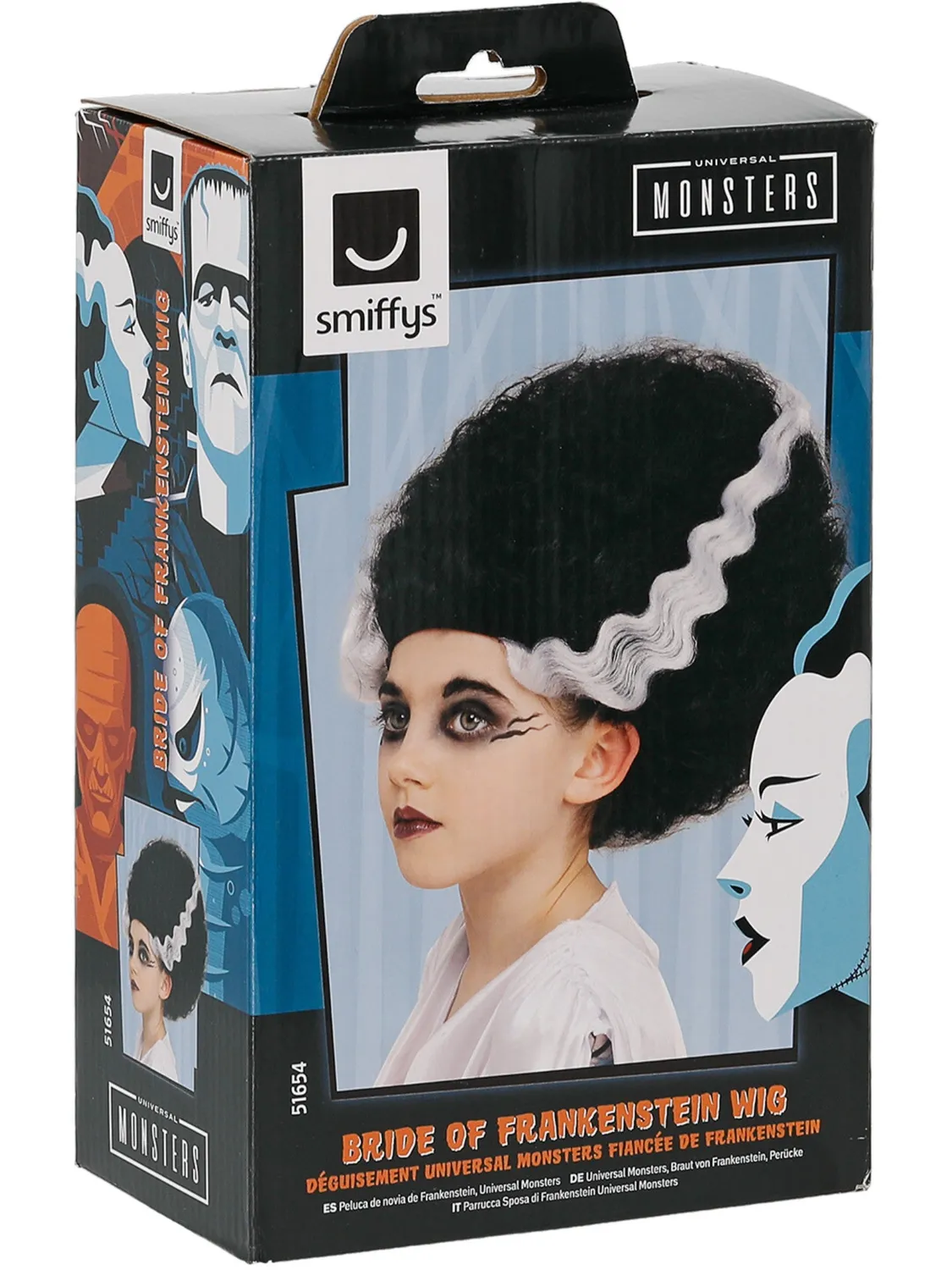 Smiffys Bride of Frankenstein parrucca bimba nera