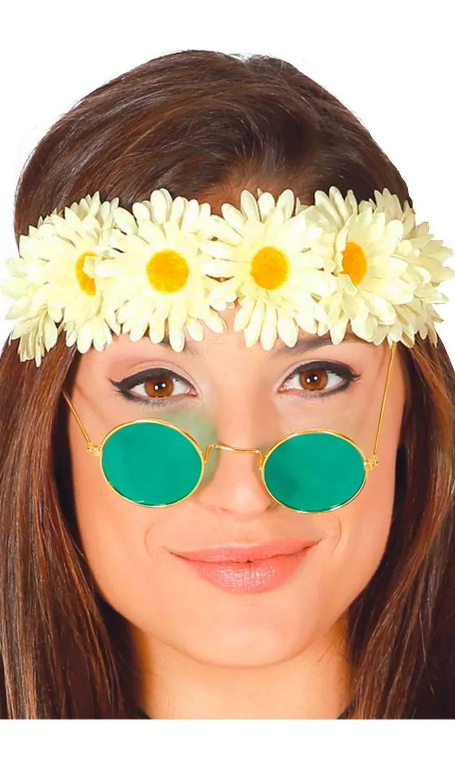 Fiestas Guirca cerchietto fiori bianchi hippie poliestere standard