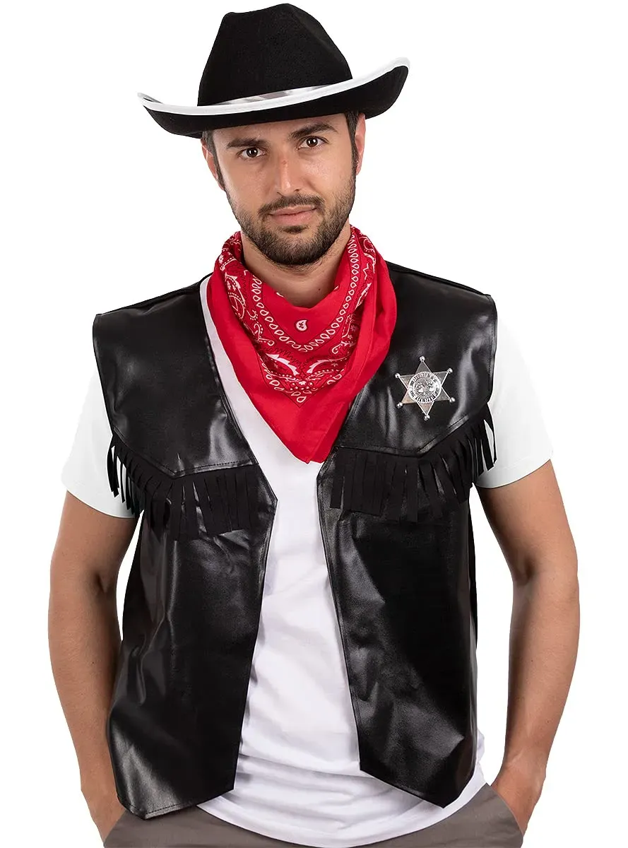 Funidelia Bandana Cowboy Accessorio Costume Marrone Western