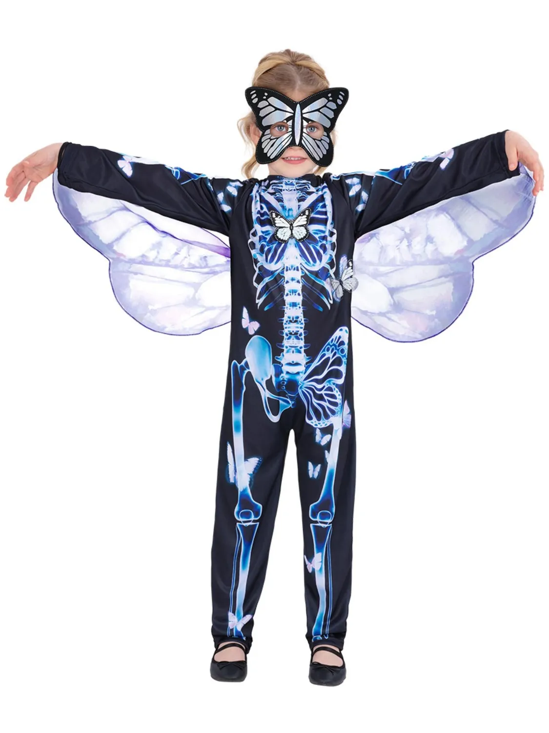 Smiffys Butterfly Skeleton costume bambina 10-12 anni ali