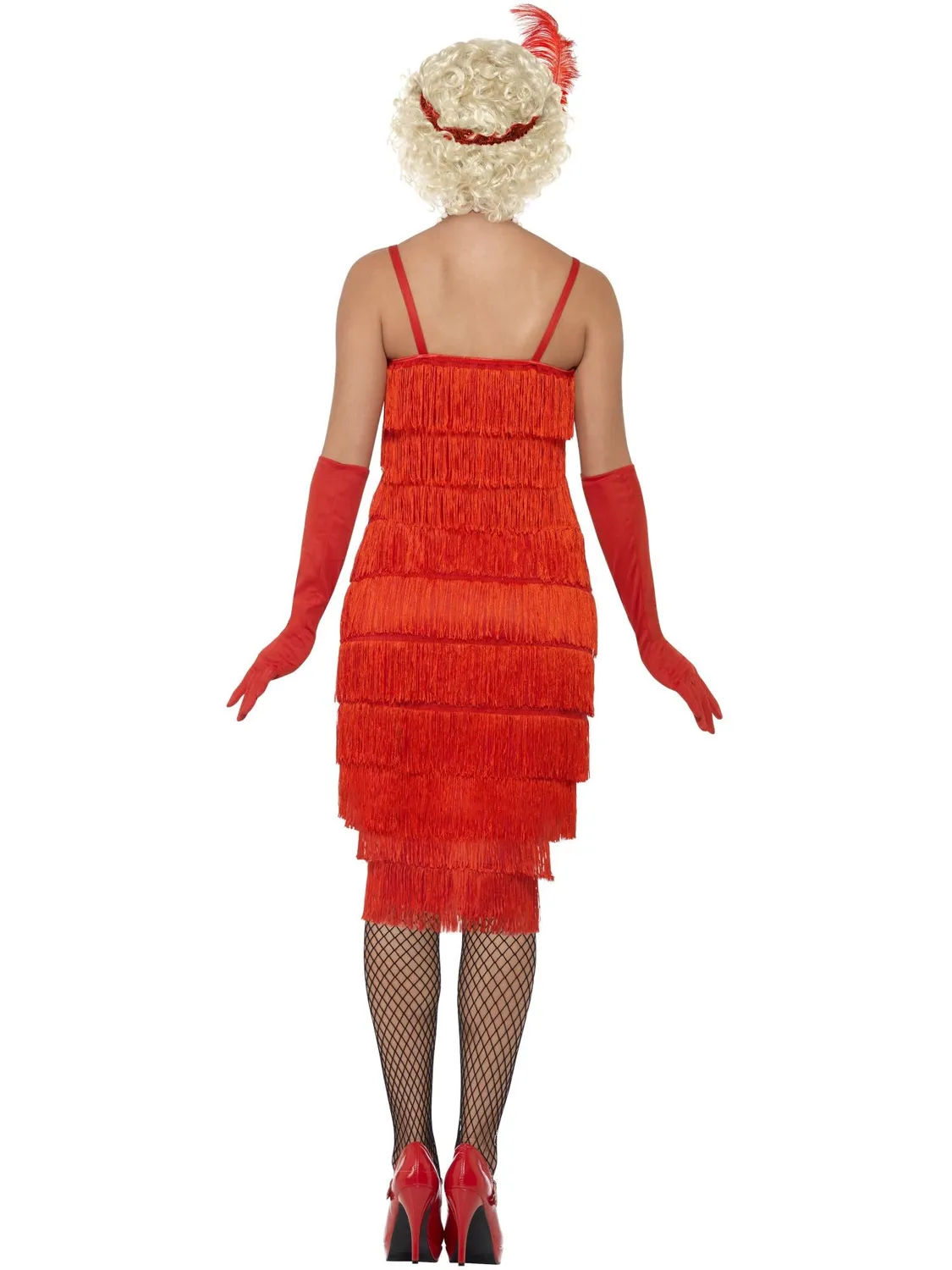 Smiffys Flapper costume donna rosso frange lunghe