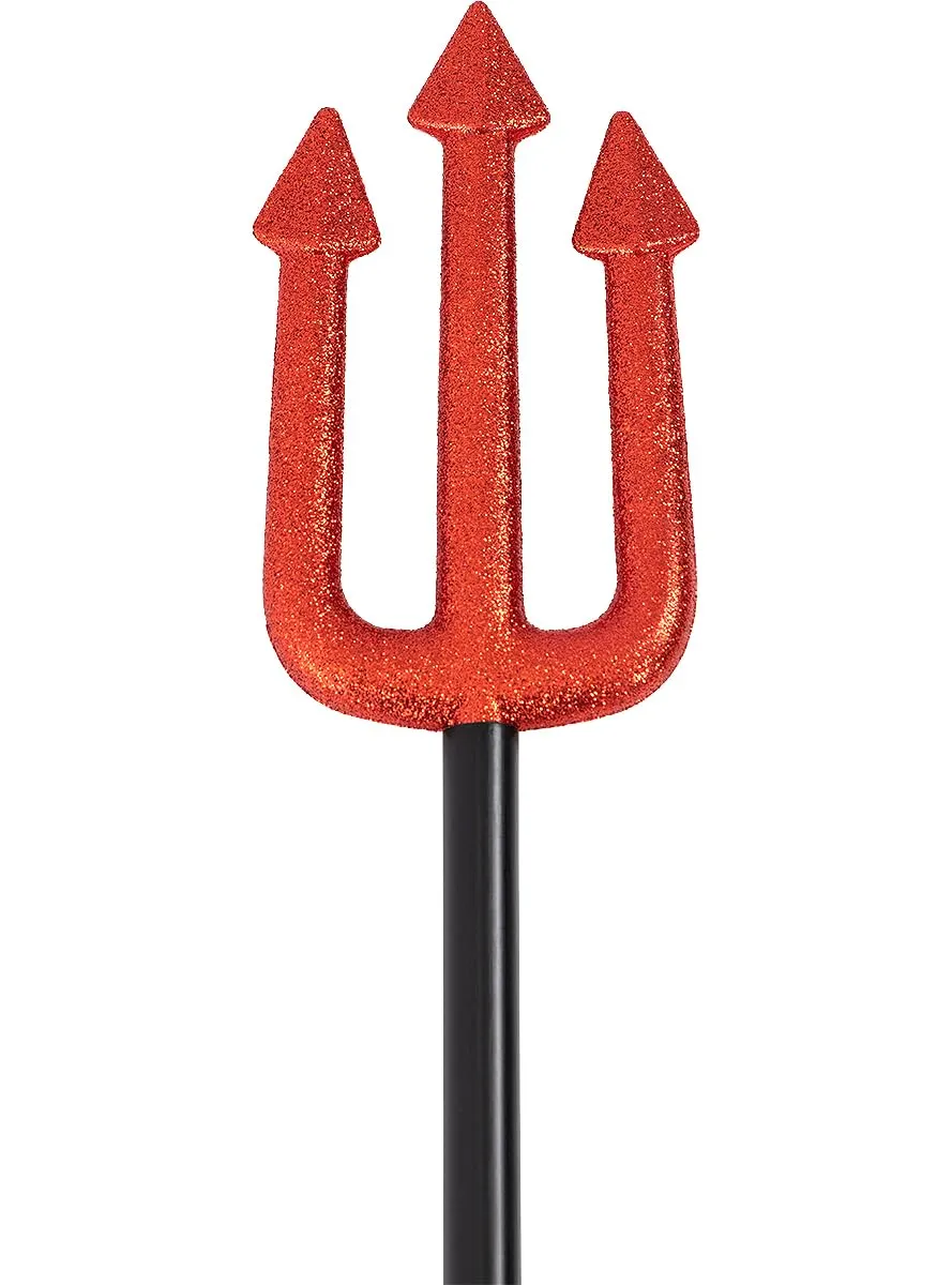 Funidelia Tridente Glitter Accessorio Rosso 50 cm Donna