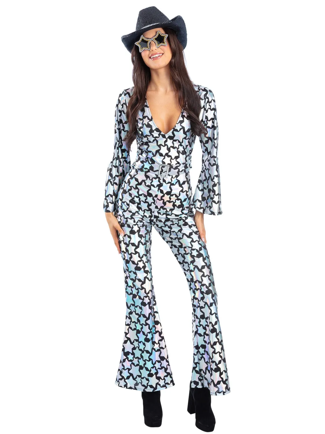 Smiffys Star Gazer Diva costume donna olografico M stelle