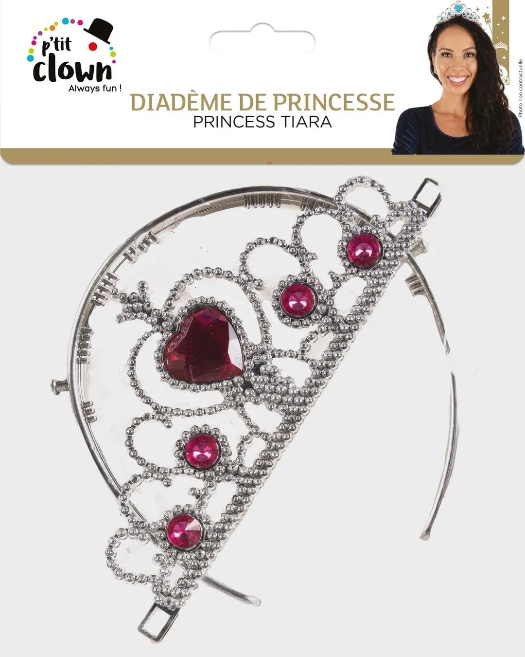 P'tit Clown tiara principessa plastica assortita