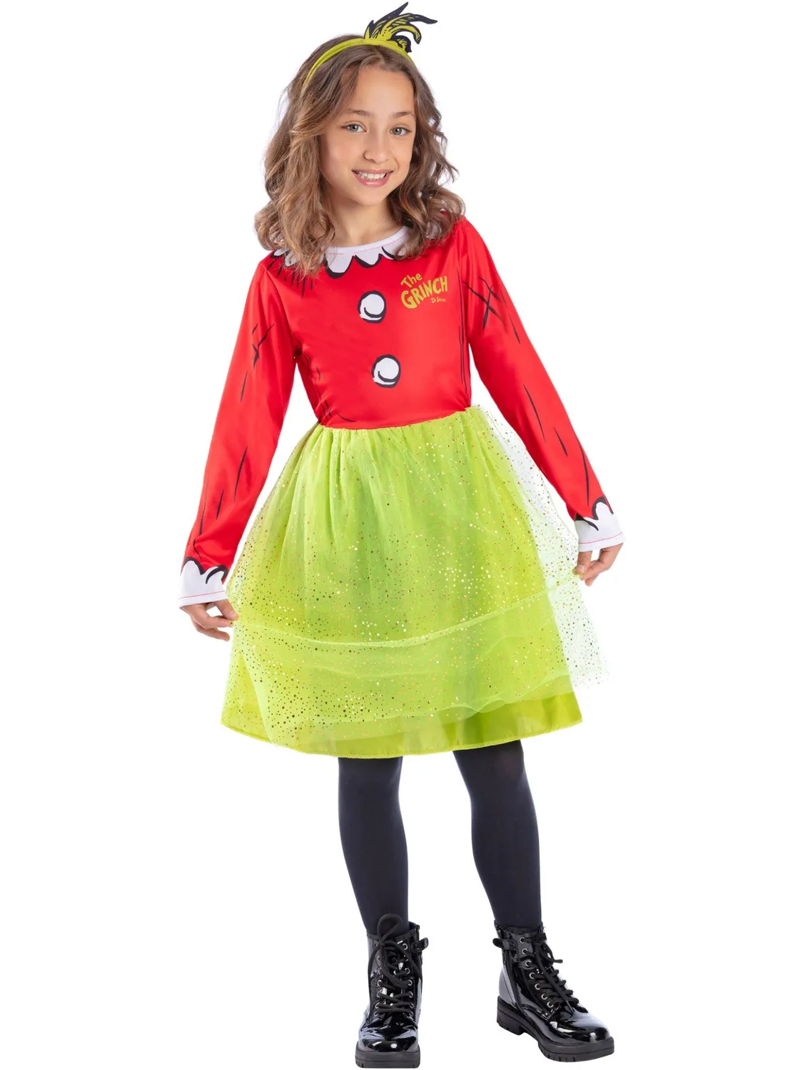 Smiffys Dr Seuss Grinch Santa costume bambina 7-9 anni