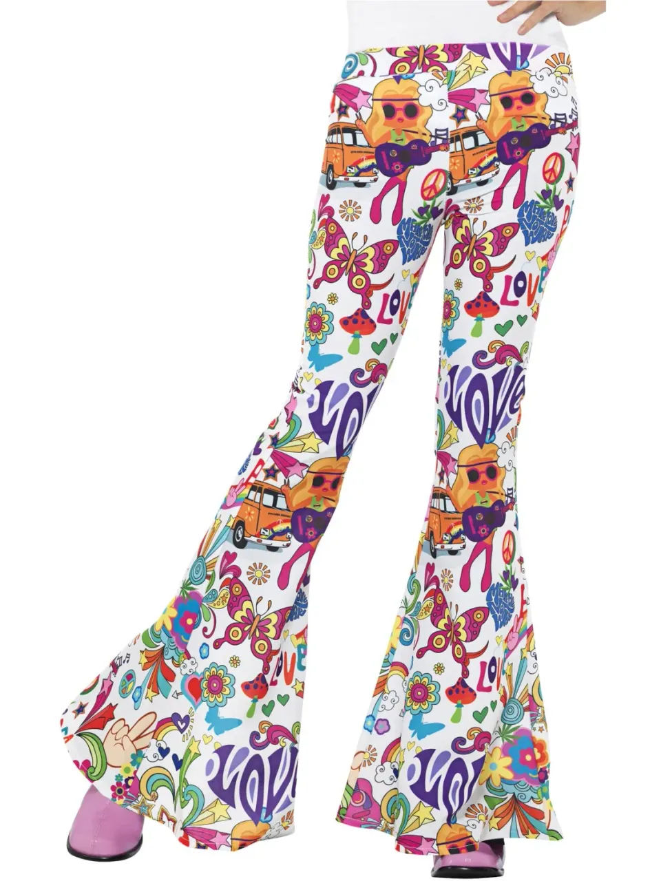 Smiffys Pantaloni Zampa Donna Groovy Multicolore