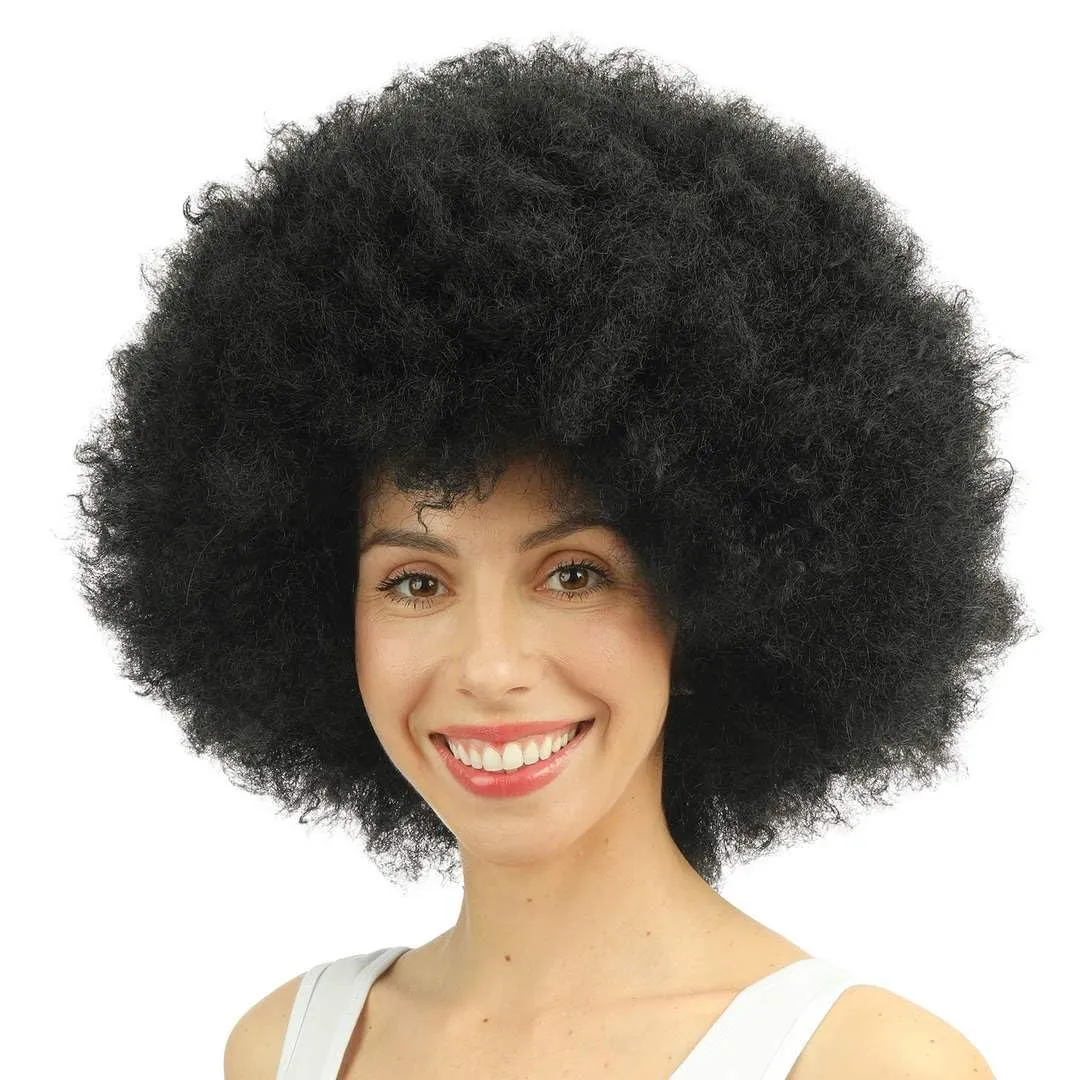 P'tit Clown Parrucca Big Afro Crespa Nera Carnevale