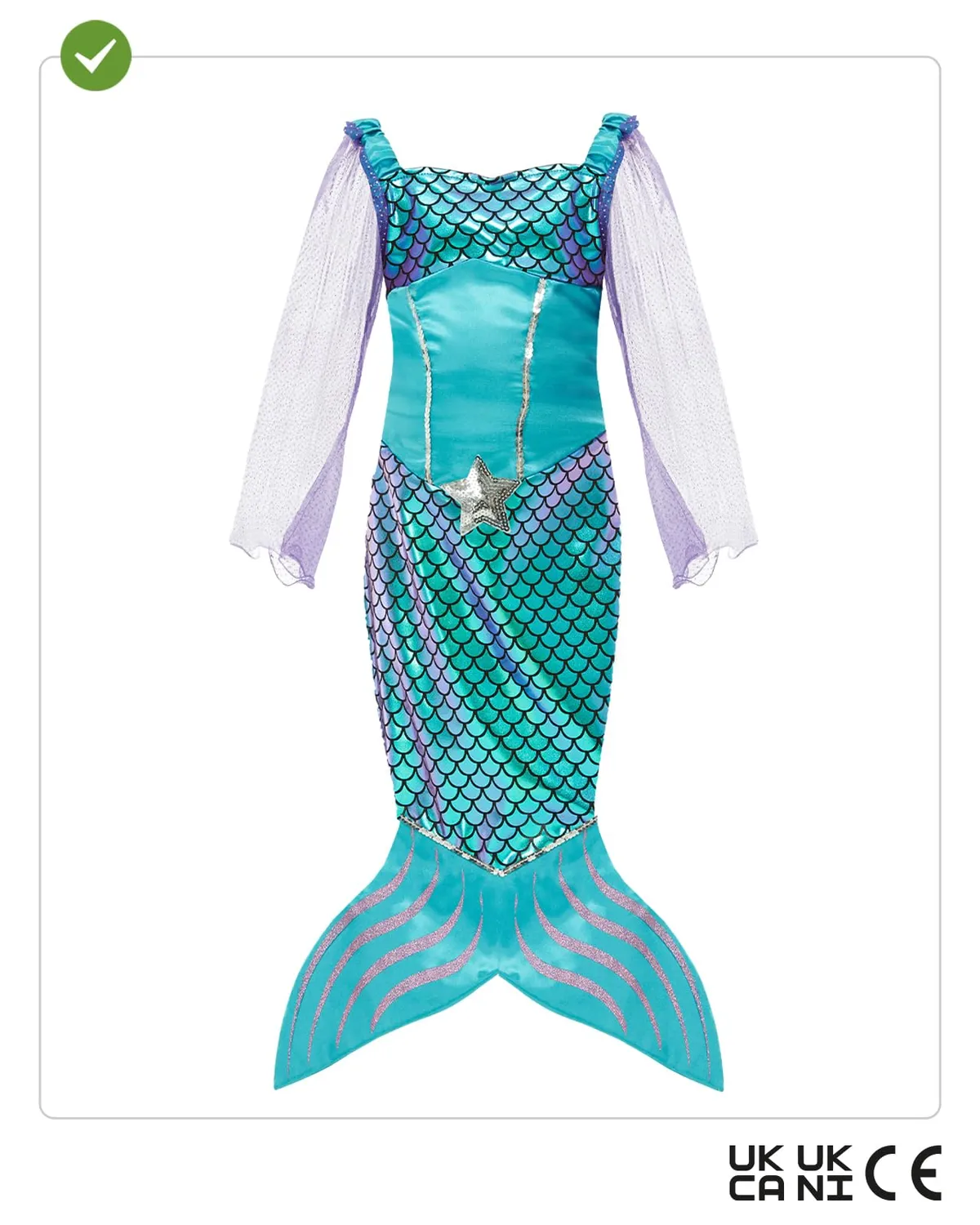 Funidelia Sirena costume bambina 3-4 anni con abito