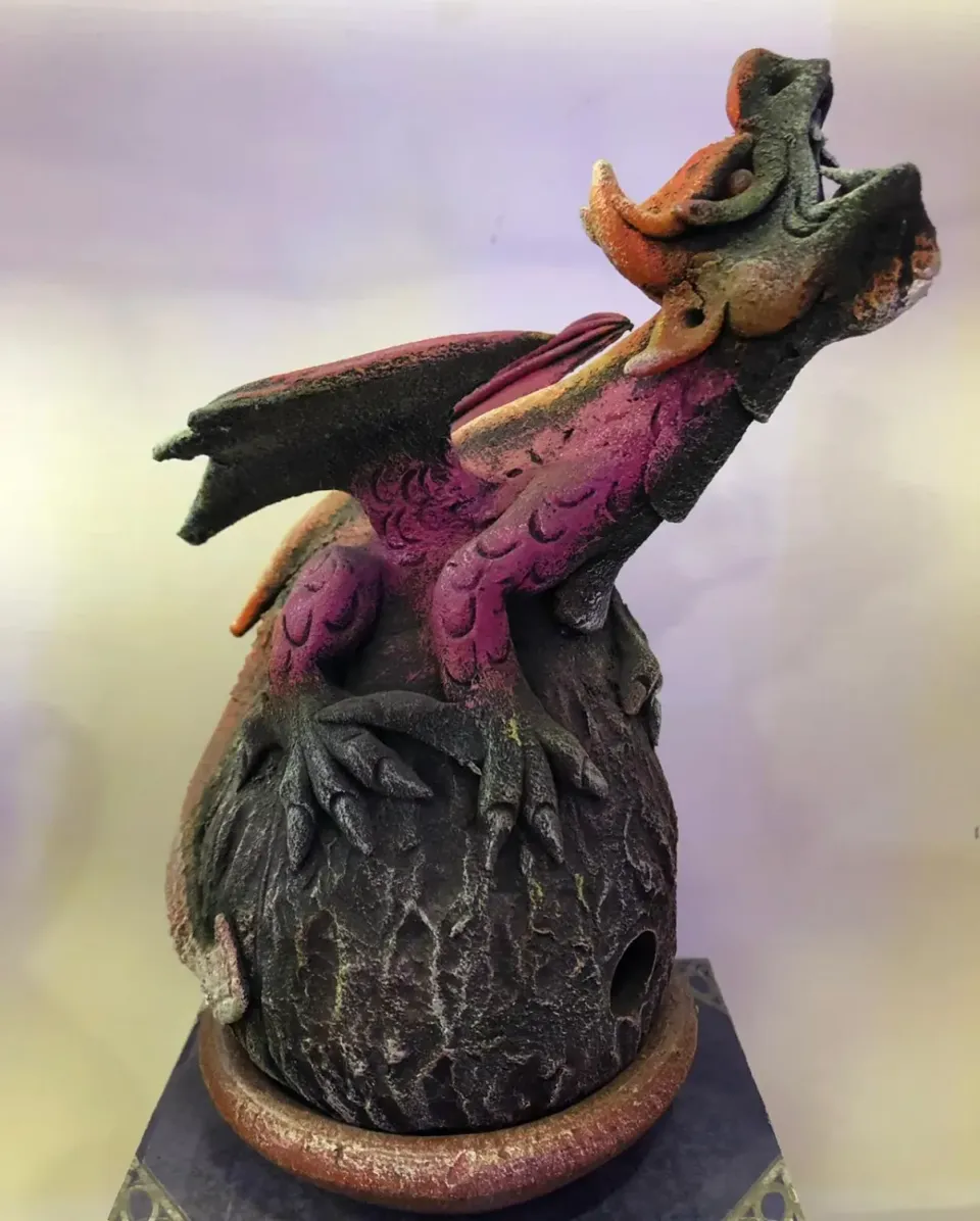 La Bottega di Merlino Drago Brucia Incenso terracotta 20 cm