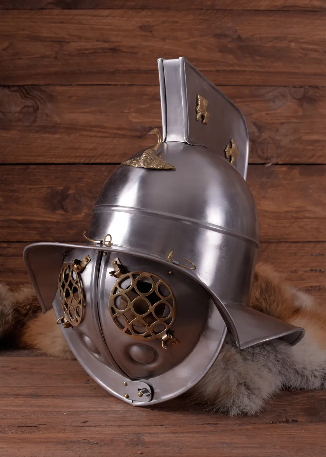 La Bottega di Merlino Tracio elmo gladiatore acciaio 72 cm