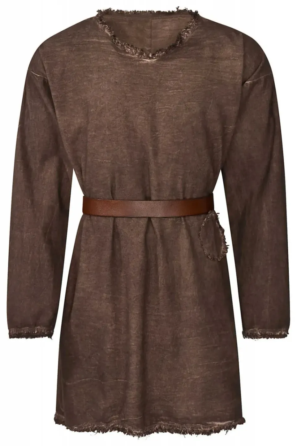 La Bottega di Merlino Used Look tunica medievale marrone cotone
