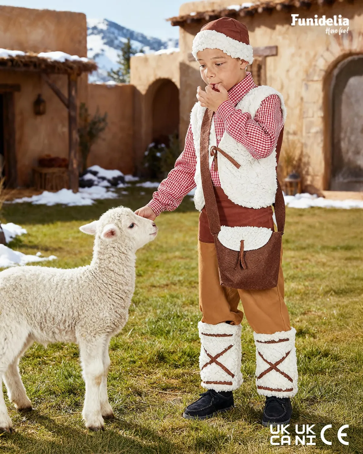 Funidelia Pastore Costume Bambino 5-6 Anni Natale 5 Pezzi