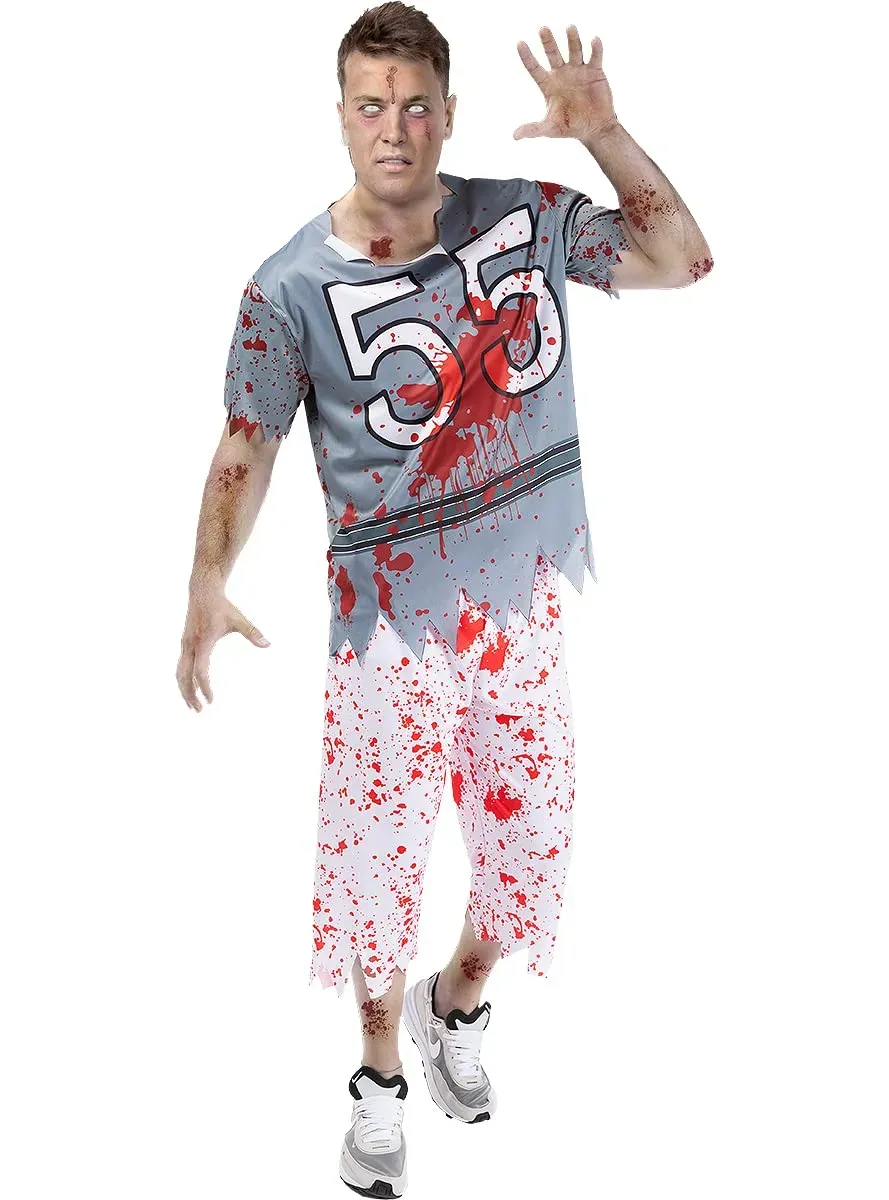 Funidelia giocatore rugby zombie costume uomo azzurro