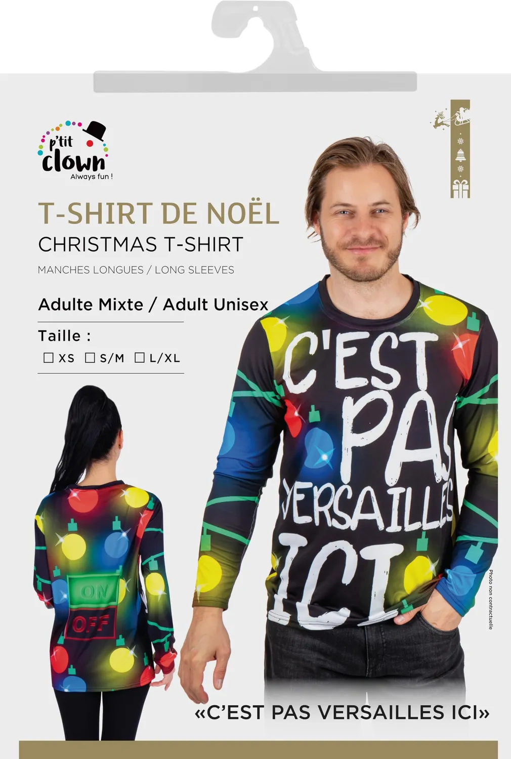 P'tit Clown maglietta Natale Non è Versailles qui adulto