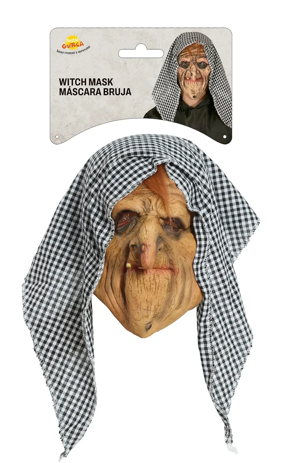Fiestas Guirca maschera strega lattice con cappuccio