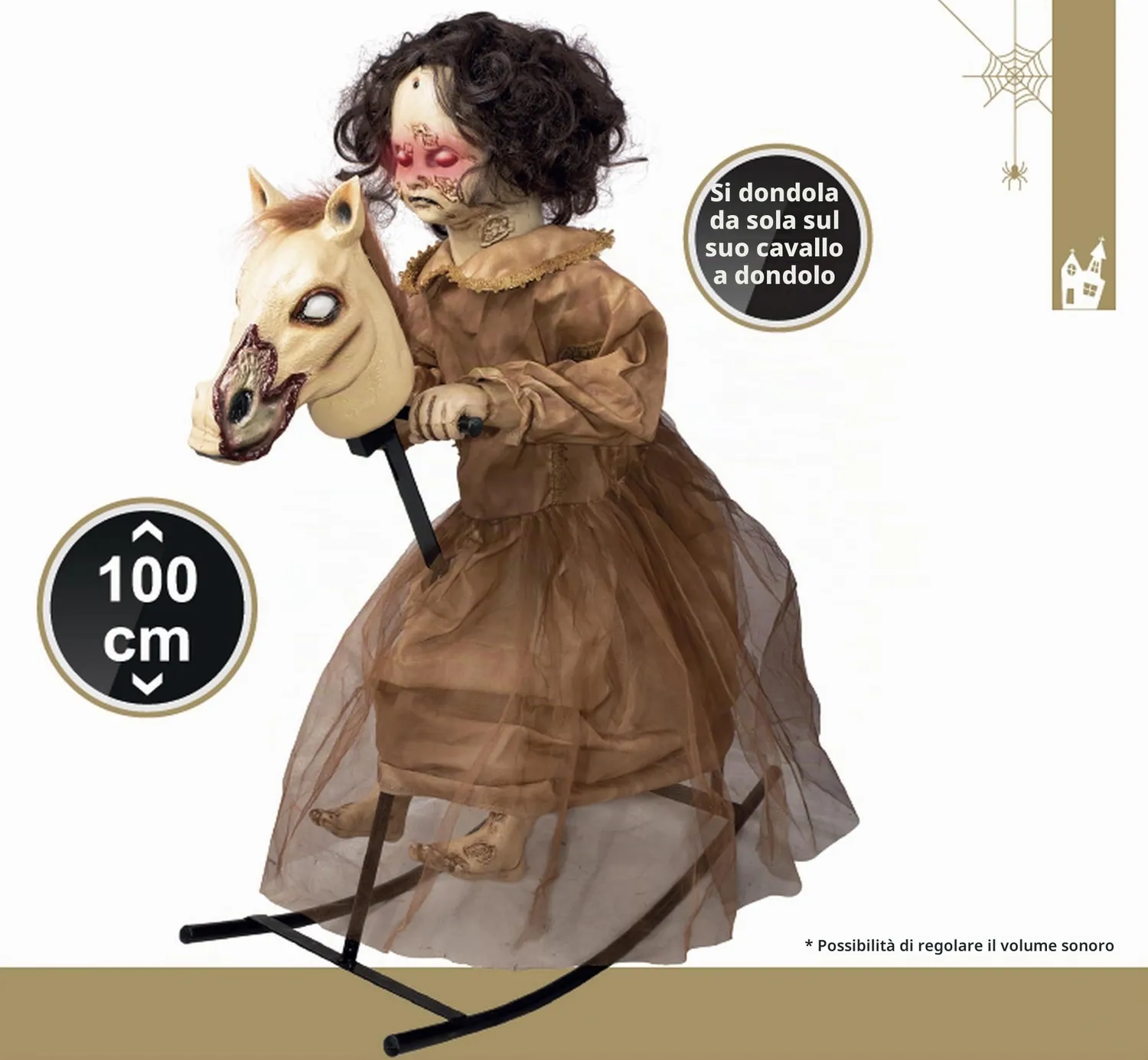 P'tit Clown 17121 animatronic bambina cavallo dondolo 100 cm