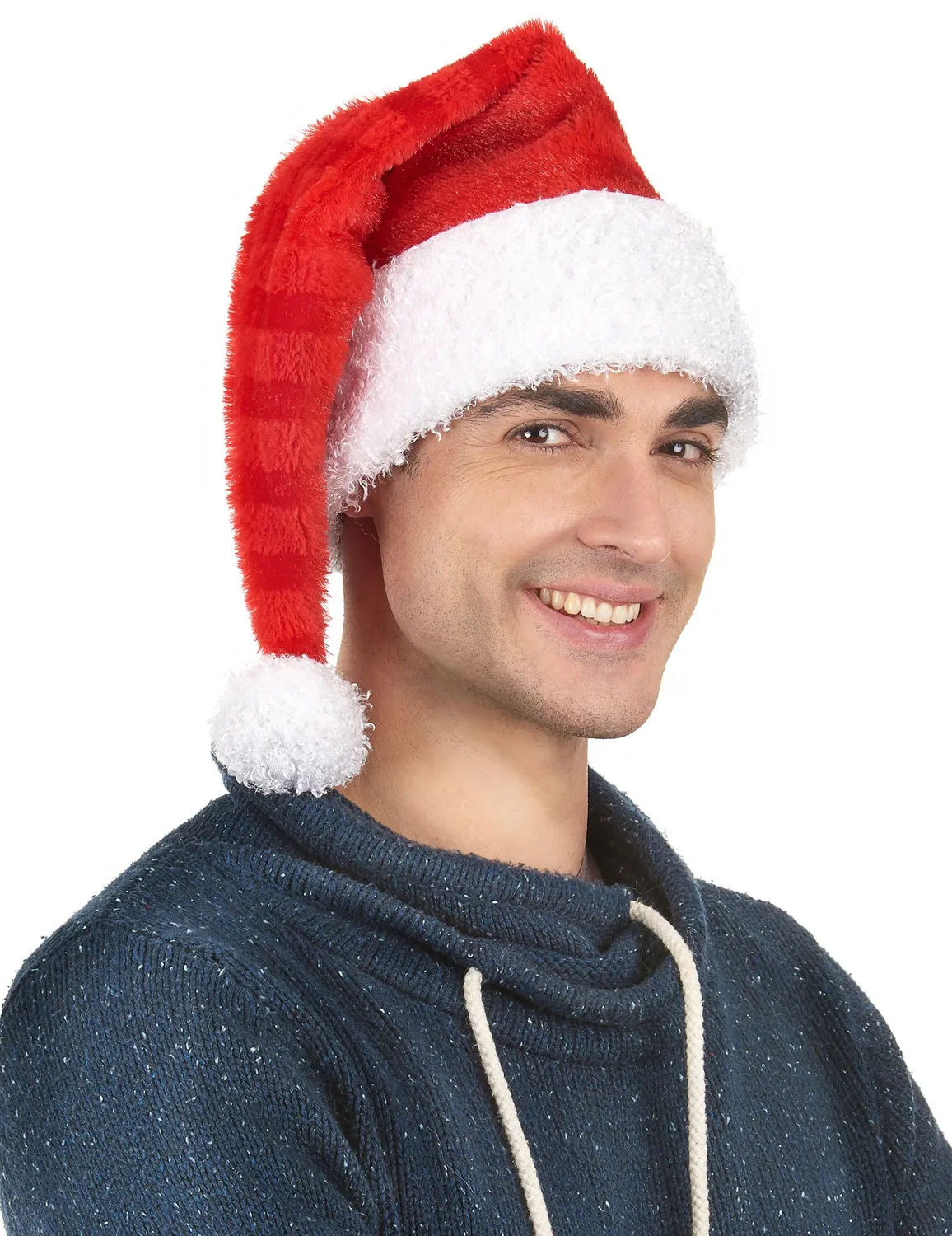 P'tit Clown Cappello Babbo Natale a Righe Rosso Taglia Unica