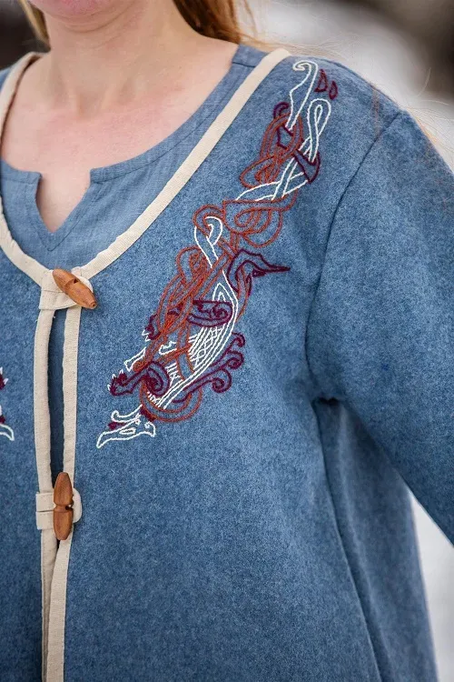 La Bottega di Merlino Birka Skadi cappotto lana blu celeste
