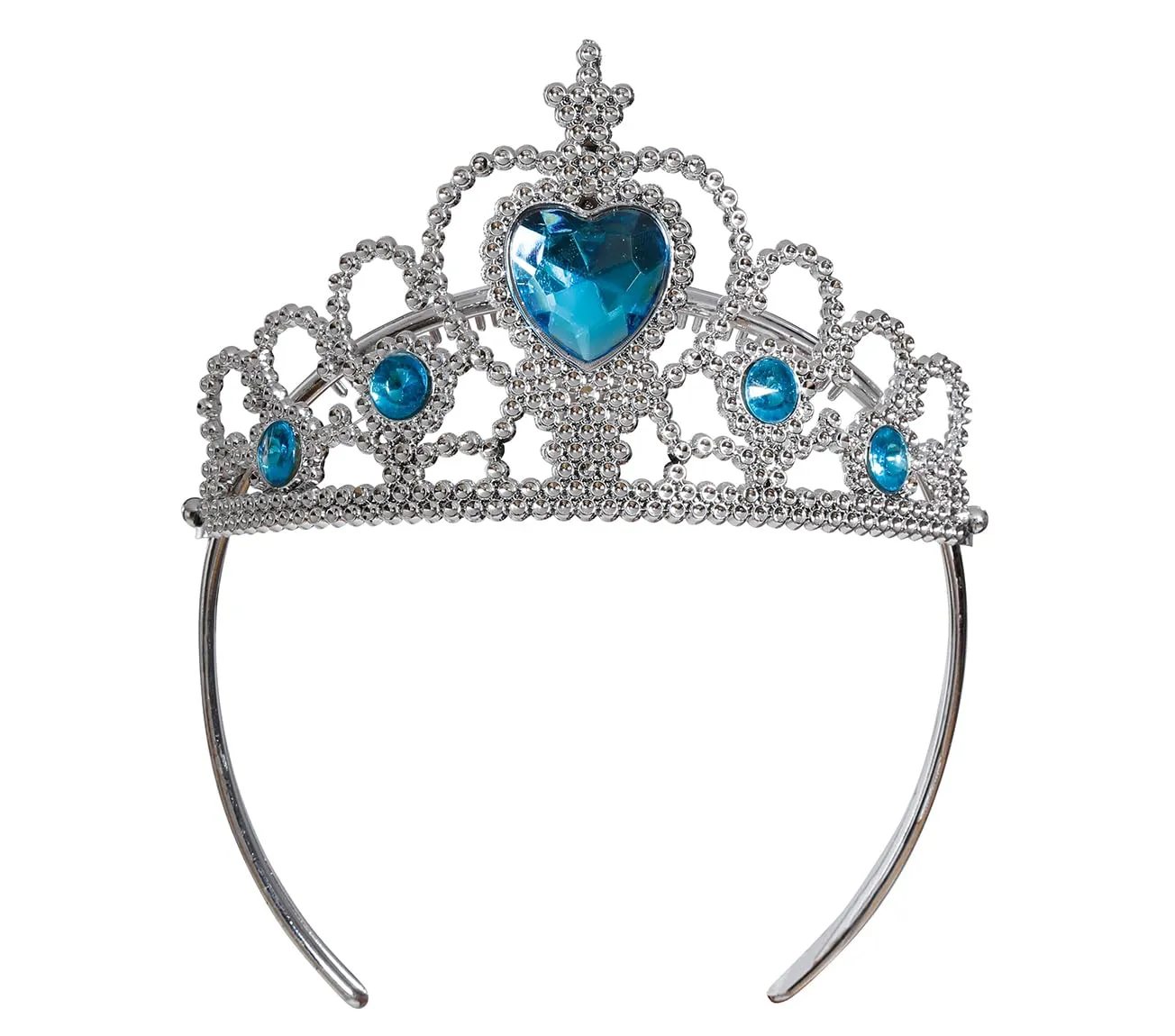 Fiestas Guirca corona tiara principessa argento azzurra