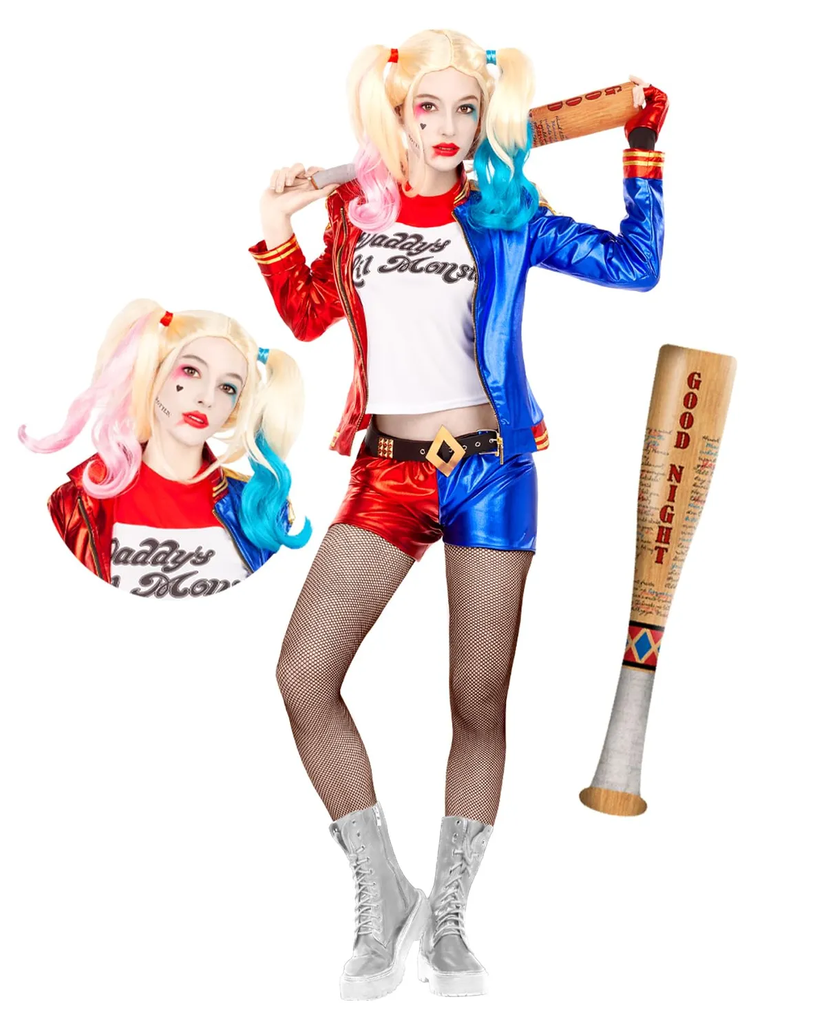 Funidelia Suicide Squad Harley Quinn costume donna L blu