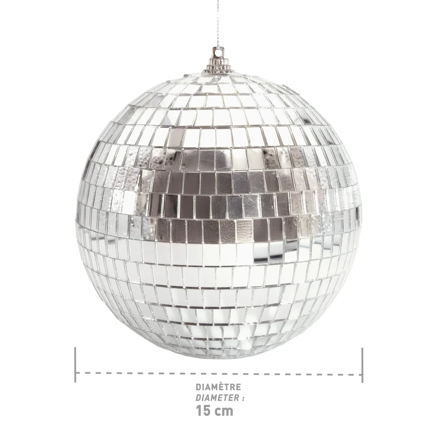 P'tit Clown 23457 palla da discoteca 15 cm argento sfaccettata