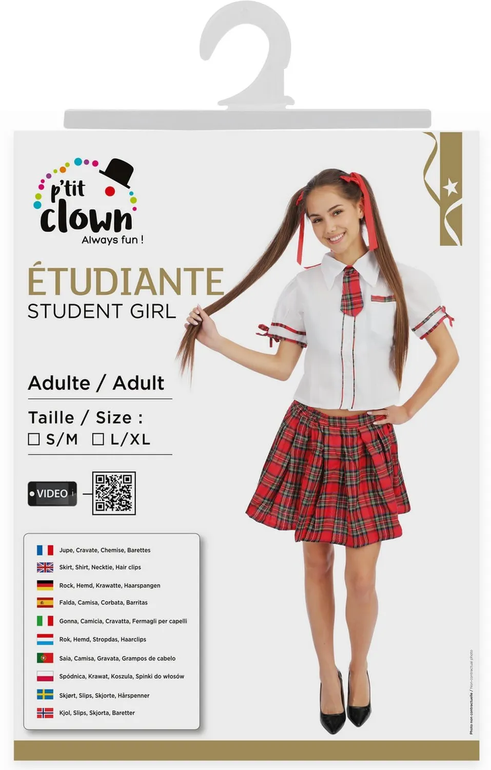 P'tit Clown Studente Costume Adulto L-XL Carnevale