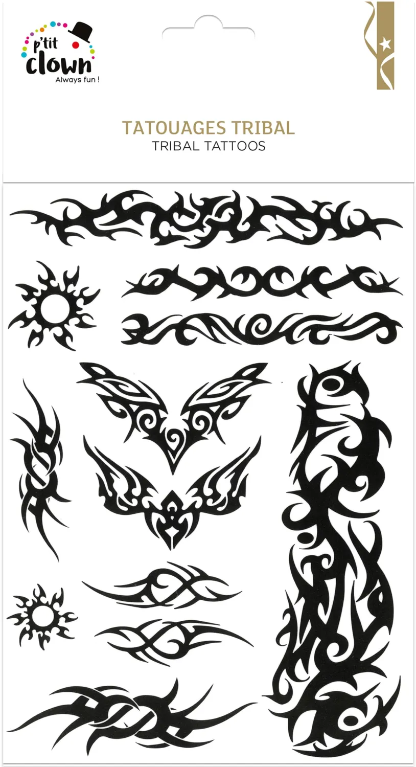 P'tit Clown 23917 tatuaggi tribali temporanei viso corpo