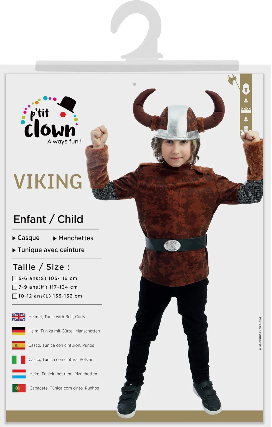 P'tit Clown costume vichingo bambino 10-12 anni