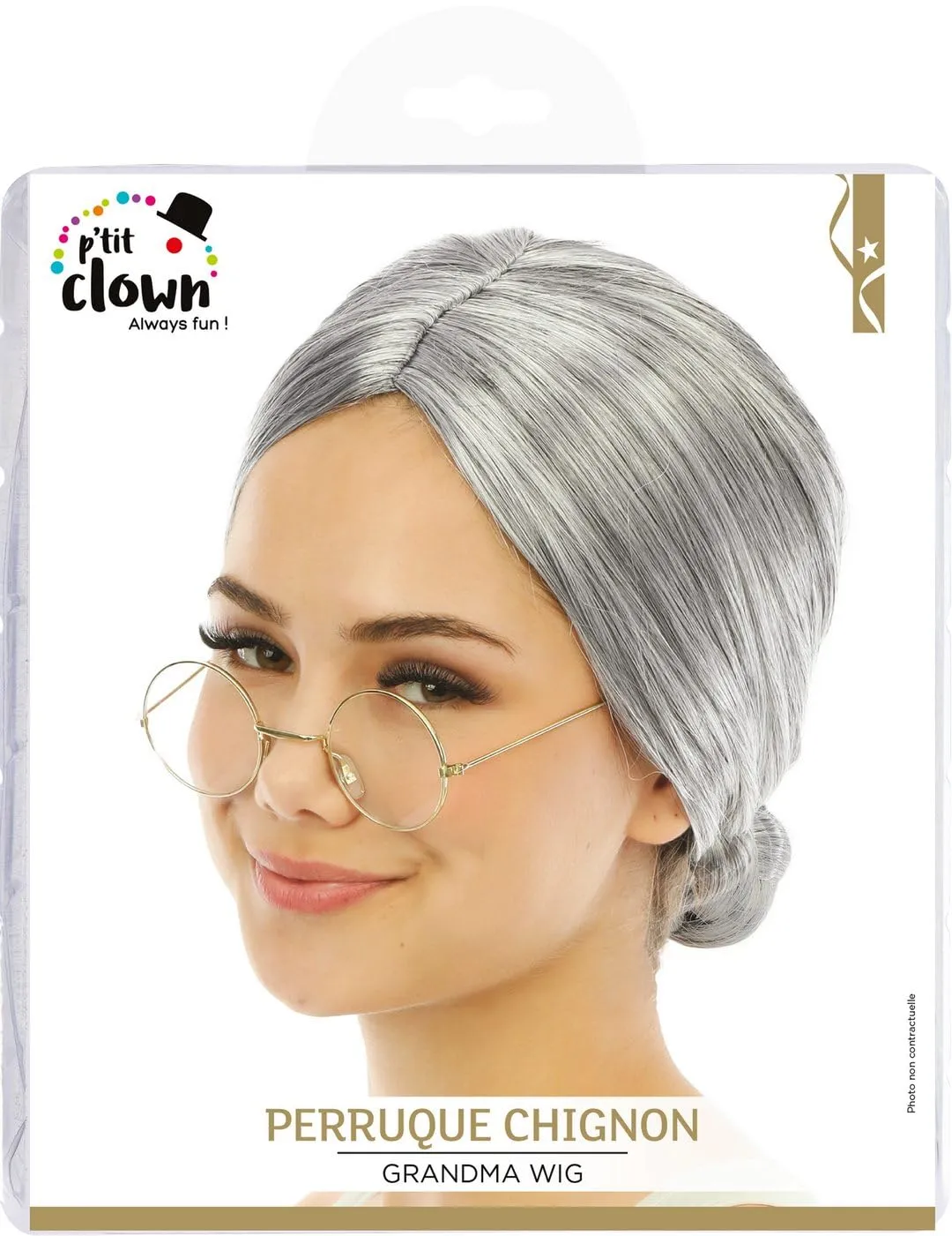P'tit Clown 86011 parrucca nonna taglia unica grigia
