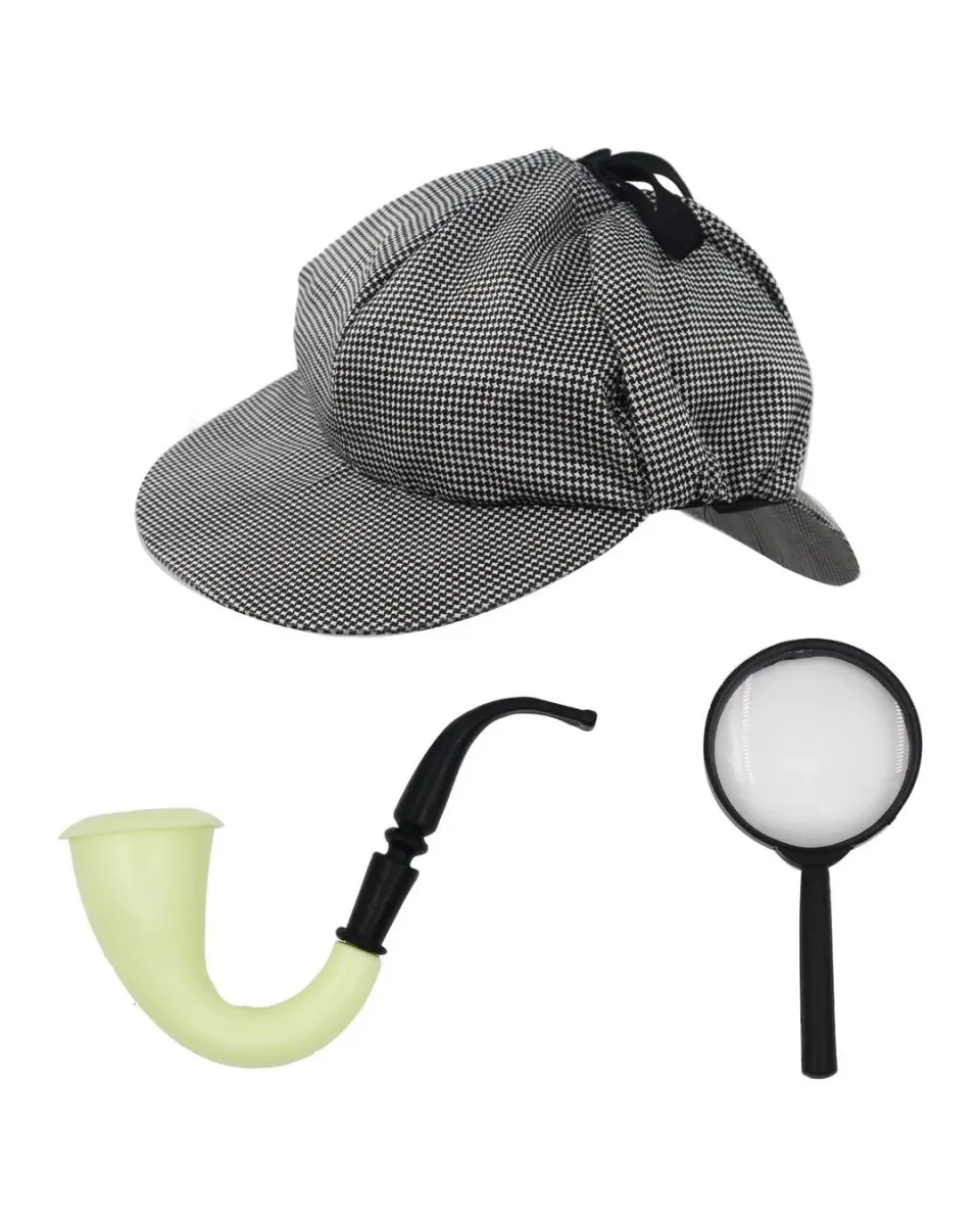 P'tit Clown Set Detective kit travestimento grigio taglia unica