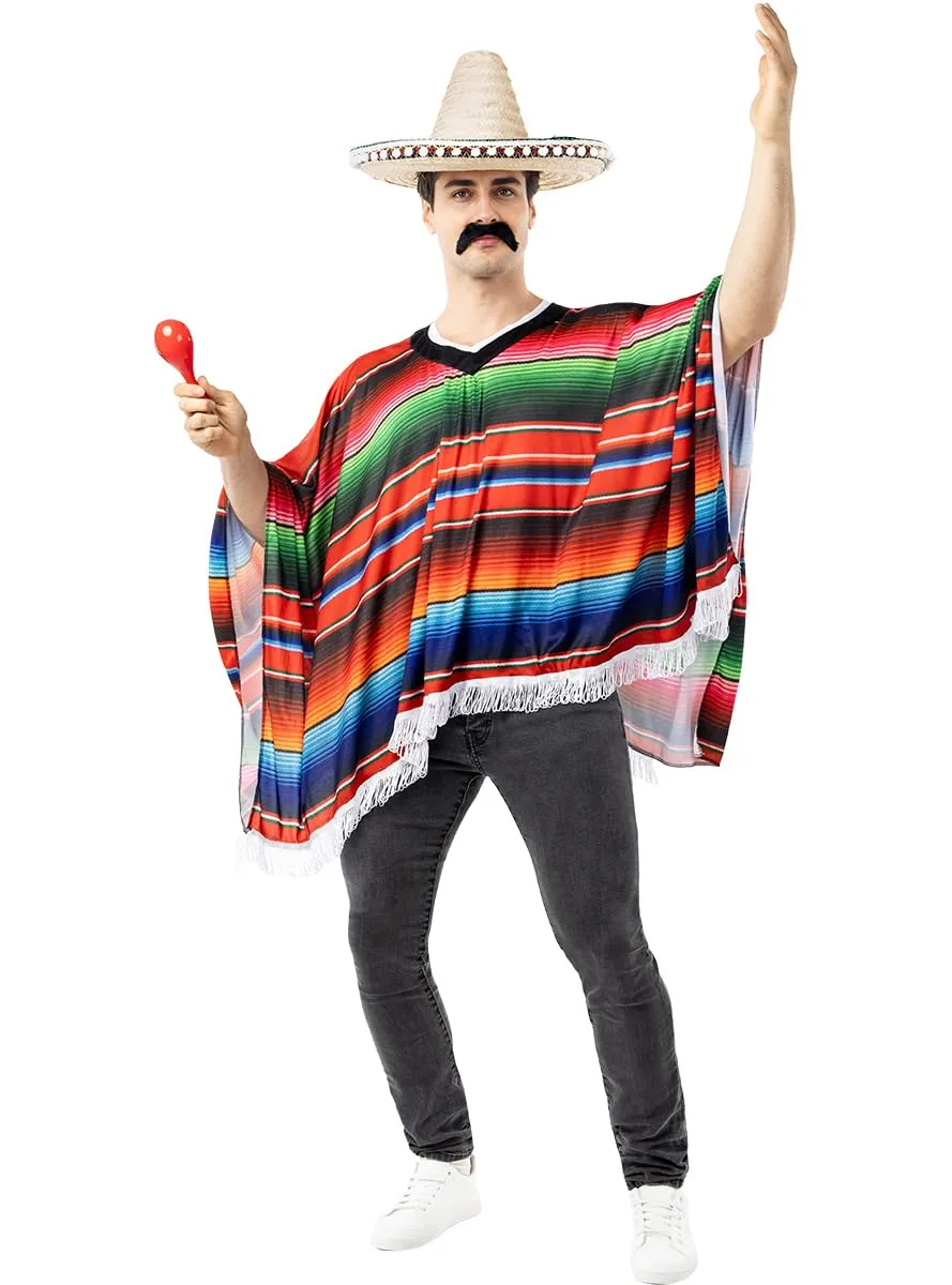 Funidelia Messico Poncho Uomo Marrone Accessorio